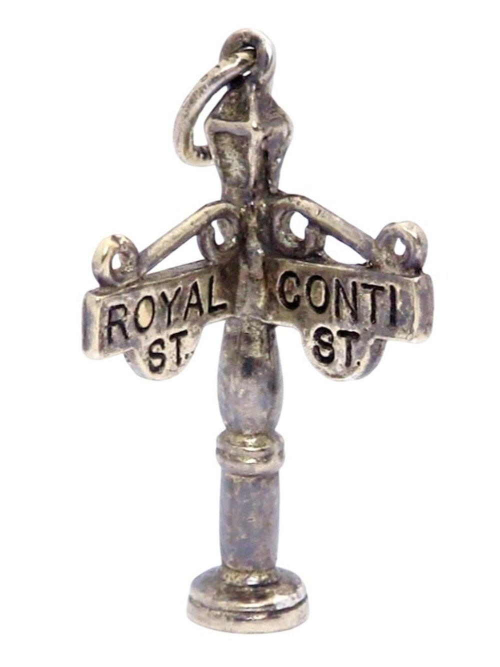 Vintage WELLS Sterling Silver New Orleans Royal & Conti Street Lamp Post Charm